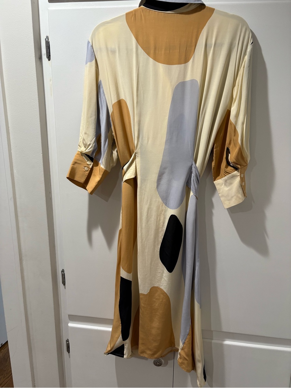 & Other Stories Beige and Cream Patterned Shirt Dress 6 two small stains see pic - Picture 5 of 15